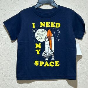 Ripple Junction Boy's "I Need My Space" T-Shirt Navy Blue Shuttle Moon Size 3T